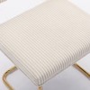 PAGED Modern Dining Chairs Set of 2 Corduroy Fabric Dining Room Chairs with Gold Metal Base and Channel Tufting for Living Room, Kitchen - 3 of 4