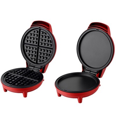 Dash Mini Waffle Maker (2 Pack) for Individual Waffles Red and