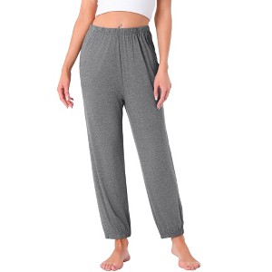 INSPIRE CHIC Womens Pajama Pants Elastic Waist Wide Leg Bunched Leg Lounge Pants Loungewear with Pocket - 1 of 4