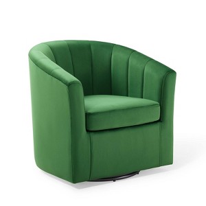 Modway Prospect Performance Velvet Swivel Armchair - 1 of 4