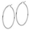 Black Bow Jewelry 2mm Round Hoop Earrings in 14k White Gold, 51mm (2 Inch) - 2 of 4