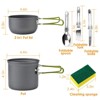 LunaLulinlk 8 Piece Camping Cookware Set Aluminum Pot Folding Knife, Fork and Spoon - 4 of 4