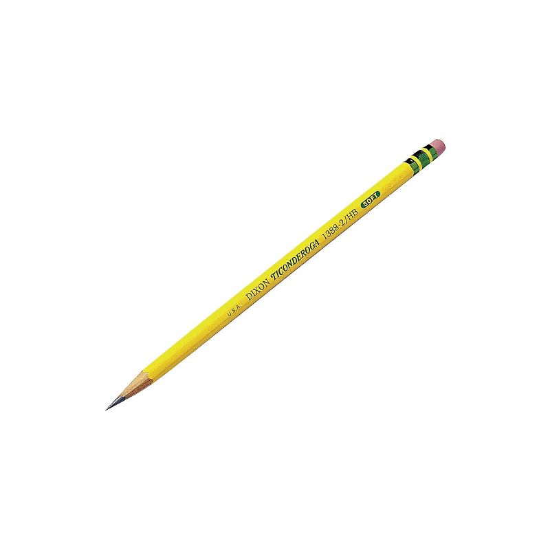 Dixon Ticonderoga Laddie Woodcase Pencil w/ Eraser HB #2 Yellow Dozen 13304, 2 of 3