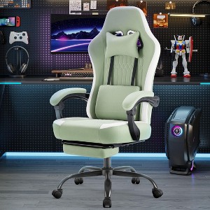 CAVINAS Gaming Chair with Headrest,Desk Chair with Retractable Footrest,Gaming Chairs for Adults with Lumbar Support,Swivel Ergonomic Office Chair - 1 of 4