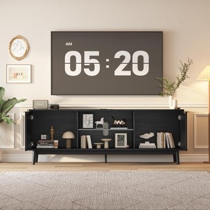 63'' TV Stand, Entertainment Center with Power Outlets and Adjustable Shelf, TV Console for Living Room, Modern Media Console - 1 of 4