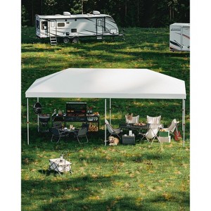 10x20 Pop Up Canopy - Easy Up Camping Tent with One Roller Bag, 3 Adjustable Height, 4 Weight Bags for Deck, Garden, Sports, Beach, Party - 1 of 4