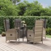 vidaXL 5 Piece Patio Dining Set – Black and Gray Poly Rattan Outdoor Furniture with Reclining Chairs and Tempered Glass Tabletop - 2 of 4