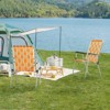 DOMETOUR Set of 2 Webbed Folding Beach Chairs, Outdoor Patio Lawn Foldable Chairs for Camping Fishing Yard Poolside BBQ - 2 of 4