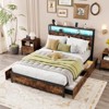 Safstar Full Size LED Bed Frame w/2-Tier Storage Headboard & 4 Drawers Charging Station - 4 of 4