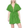 LA LEELA Women's Summer Vacation Holiday Wear Front Open Soft Beach Beachwear Duster Cardigan for Women 2X-3X Grass_AB984 - 3 of 4