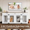 Dog Crate Furniture for 2 Dogs, 71" XXL Indoor Kennel with 3 Drawers & Removable Divider, Wooden Double Crate TV Stand - 2 of 4