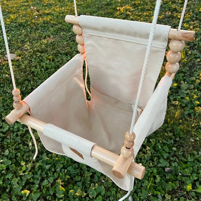 Sweet Swinging - Premium Outdoor Baby/Toddler Swing W/Pillow - Wheat