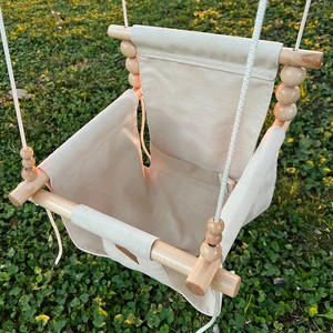Sweet Swinging - Premium Outdoor Baby/Toddler Swing W/Pillow - Wheat - 1 of 4