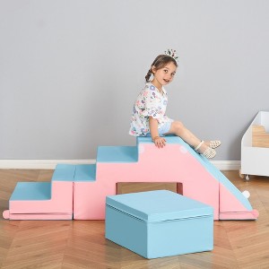Whisen 2-Piece Soft Foam Climbing and Crawling Blocks & Play Set & Modular Playground Toy Gift with Steps and Ramp - 1 of 4