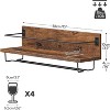 MaseiKar Wall Mounted Wine Rack 2 Pack, Wine Shelf Hanging Floating Wall Shelves, Wine Glass Bottle Rack Stemware Holder, for Living Room, Brown - 4 of 4