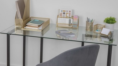 Gold Mesh 6-Piece Desktop Organizer Set