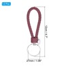 Unique Bargains Braided PU Leather Wallet Keychain with Stainless Steel Key Rings 2 Pcs - 2 of 3