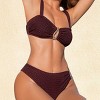 Women's Chic Textured Brown Bikini Set with Keyhole - Cupshe - 3 of 4