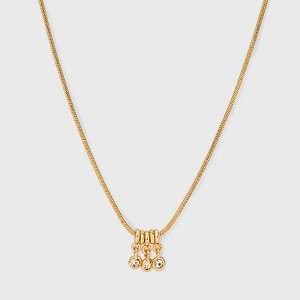 Multi Stone Drop Pendant Necklace - A New Day™ Gold: Nickel-Free Metal, Lobster Claw Clasp, 16" Length - 1 of 4