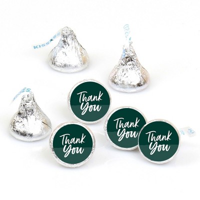 Big Dot of Happiness Emerald Elegantly Simple - Guest Party Favors Round Candy Sticker Favors - Labels Fits Chocolate Candy (1 sheet of 108)