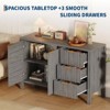 46.5" Fluted Sideboard Buffet Cabinet, Accent Coffee Bar Cabinet with 3 Drawers, Wooden Media Console Table TV Stand, Floor Cupboard Cabinet - 4 of 4