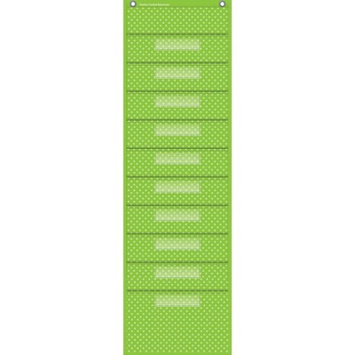 Teacher Created Resources 10 Pocket Polka Dot File Storage Chart, Lime