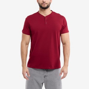 X RAY Men's Basic Henley Neck Short Sleeve T-Shirt - 1 of 4