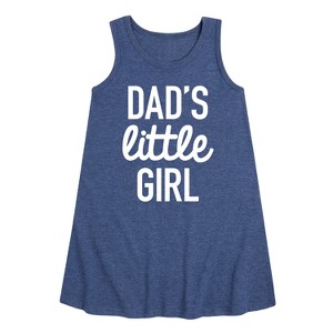 Girls' - Instant Message - Dad Set Little Girl Graphic Sleeveless Aline Dress - 1 of 4