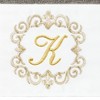 Linum Home Textiles 100% Turkish Cotton MONICA Gold Thread 2PC Embellished Hand Towel Set - 3 of 3
