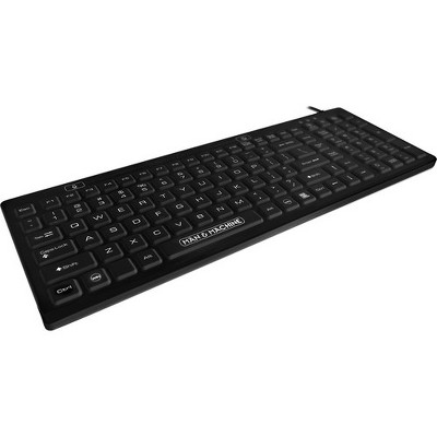 Man & Machine D Cool Keyboard - Cable Connectivity - USB Interface - 110 Key - English (US) - Mac, PC - Industrial Silicon Rubber Keyswitch - Black