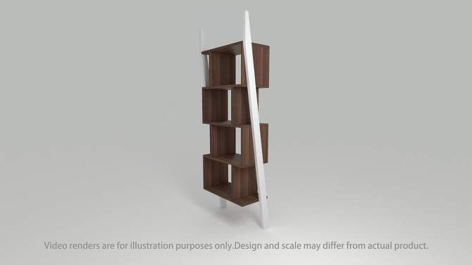Ascencio Ladder Bookshelf and Display Case White/Walnut&#160; - HOMES: Inside + Out, 2 of 8, play video