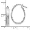 Black Bow Jewelry 3mm x 22mm (7/8 Inch) Polished 14k White Gold Oval Tube Hoop Earrings - 4 of 4