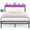 Aheaplus Platform Bed Frame with Charged Station and LED Lights - 2 of 4