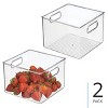 Pantry Storage Bin with Handles - Set of 2 - Clear - Made in USA - 2 of 4