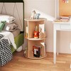 TopComfy Decorative Bookshelf 2 Tier Kids Rotating Bookshelf 360 Display for Books or Toys Bunny Baffles for Living Room, Beige, 17.72"*17.72"*7.87" - 2 of 4