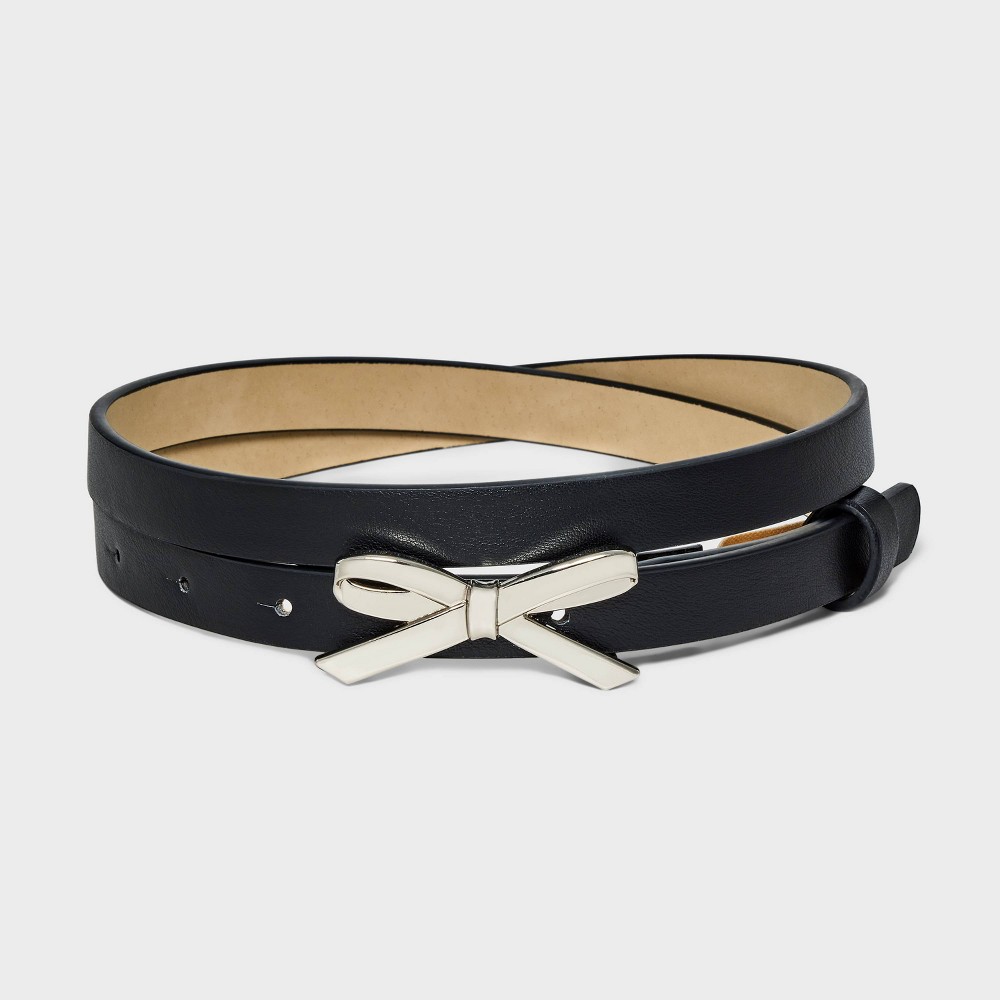 Photos - Belt Women's Metal Bow  - Wild Fable™ Black XXL silver