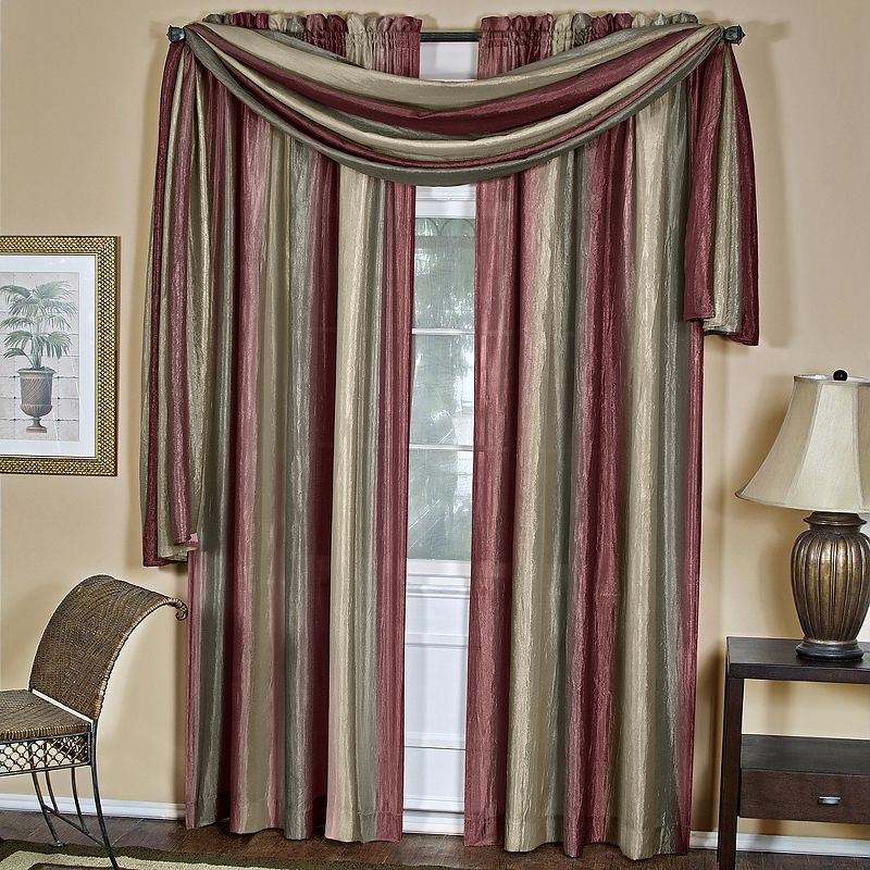 Kate Aurora Royal Ombre Crushed Semi Sheer Single Window Scarf Treatment, 2 of 3
