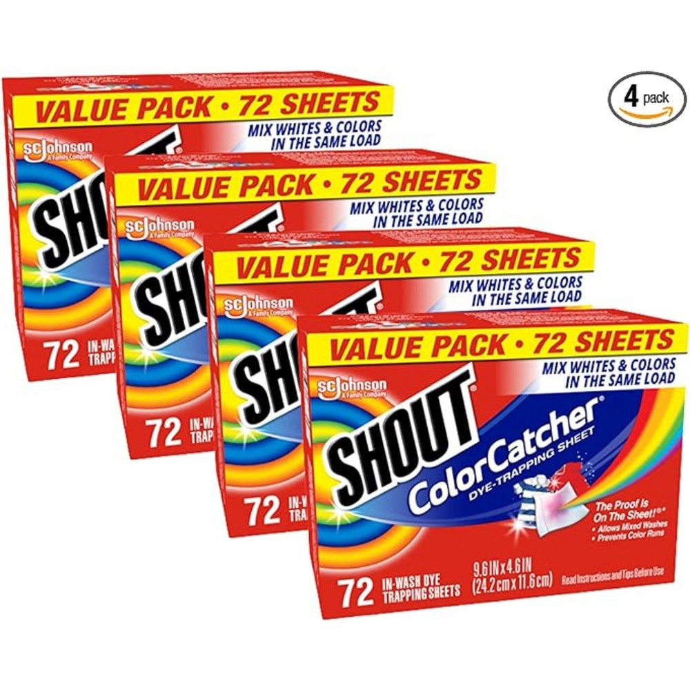 Shout Color Catcher Laundry Additive Sheets - 72ct/4pk