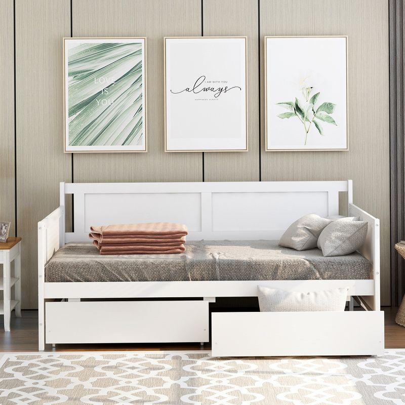 Twin Size Platform Daybed With 2 Storage Drawers - ModernLuxe, 2 of 7