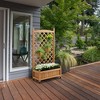 Casafield Climbing Planter Raised Garden Bed with Trellis - 48" Wooden Diamond Lattice Box Planter Stand with Wheels for Outdoors - image 2 of 4