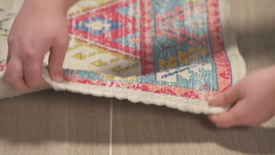 Coastal Breeze Blue Cotton & Synthetic 5' x 8' Reversible Area Rug