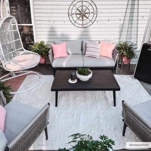 Hauteloom Diep Cream Outdoor Rug - 1 of 4