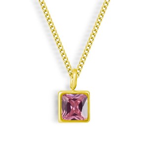 EVRY JEWELS WATERPROOF Gold or Silver Plated Faye Birthstone Necklace - 1 of 2