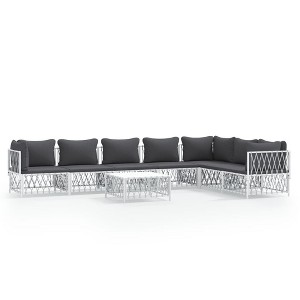 vidaXL Patio Lounge Set White Woven fabric, powder-coated steel, textilene - 1 of 4