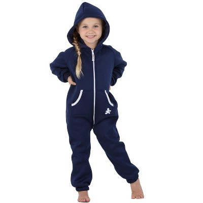 Joggies - Navy Blue Footless Hoodie One Piece Onesie - Adult