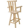 Fir Wood Swivel Bar Stool with Backrest, Footrest, and Wide Armrest for Kitchen, Dining Room, Restaurant, or Pub - 2 of 4