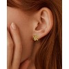 Molenia Leaf Earrings for Women: 925 Sterling Silver 14K Gold Zircon Hypoallergenic Earring Dainty Jewelry Gifts Bridal Wedding Birthday Formal Events - 2 of 4