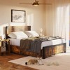 Homhougo Queen Bed Frame, Platform Full Size Bed Frame with Wood Headboard, Metal Full Bed Frame Brown Brown - 4 of 4