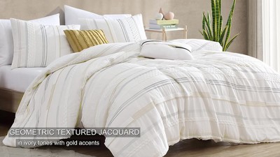 Gray and Yellow Cotton Queen Reversible Bed in a Bag Set
