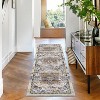 Washable Long Runner Rug, Oriental Vintage Floral Rug, Low Pile Non-Slip Soft Faux Wool Rug, Hallway, Bedroom, Kitchen, Laundry Room, Entryway - 2 of 4
